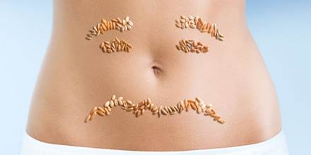 Cereales sobre una barriga