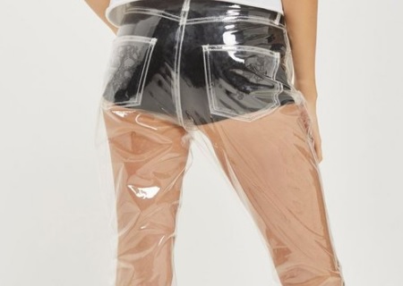 Pantalones de plástico transparentes