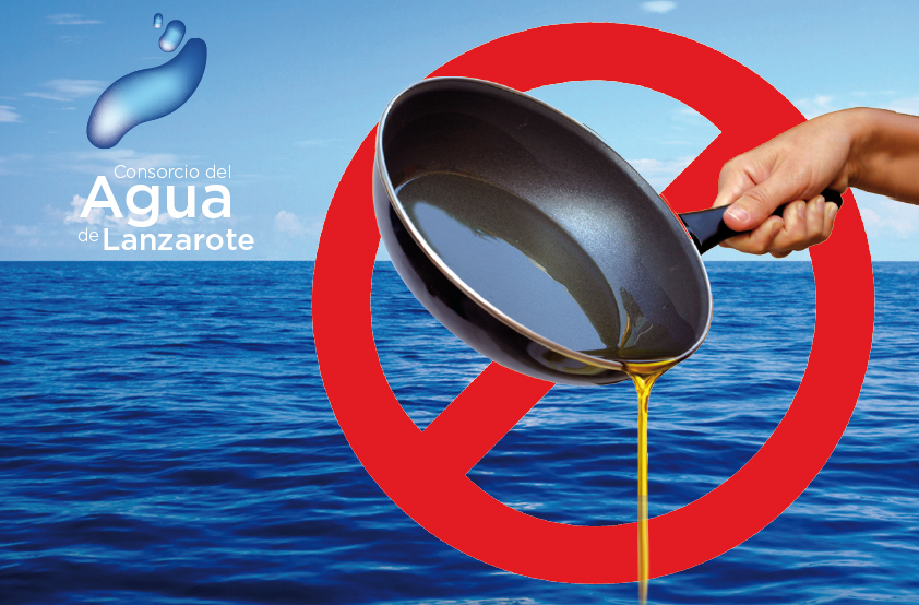 Cartel de prohibido tirar aceite al mar