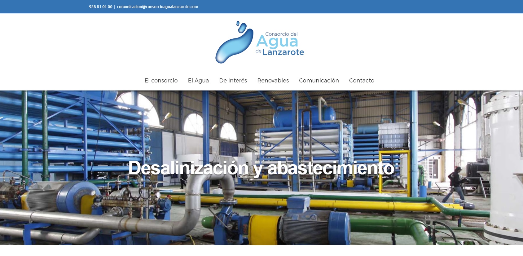 Web del Consorcio del Agua de LAnzarote