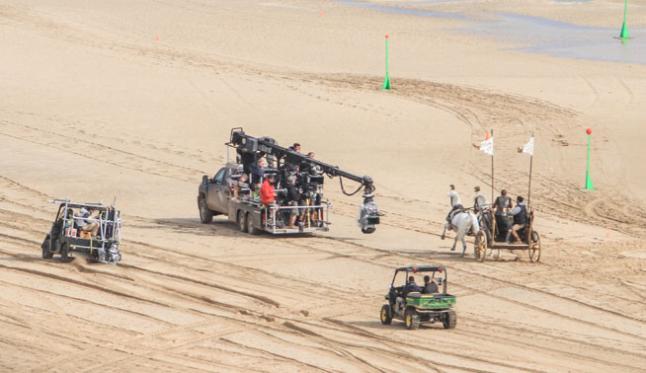 Rodaje de película en una playa de Fuerteventura