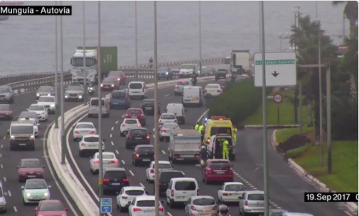 Retenciones de tráfico en una carretera