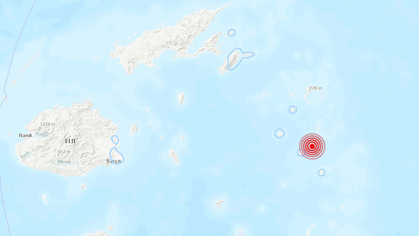 Mapa con el epicentro del terremoto