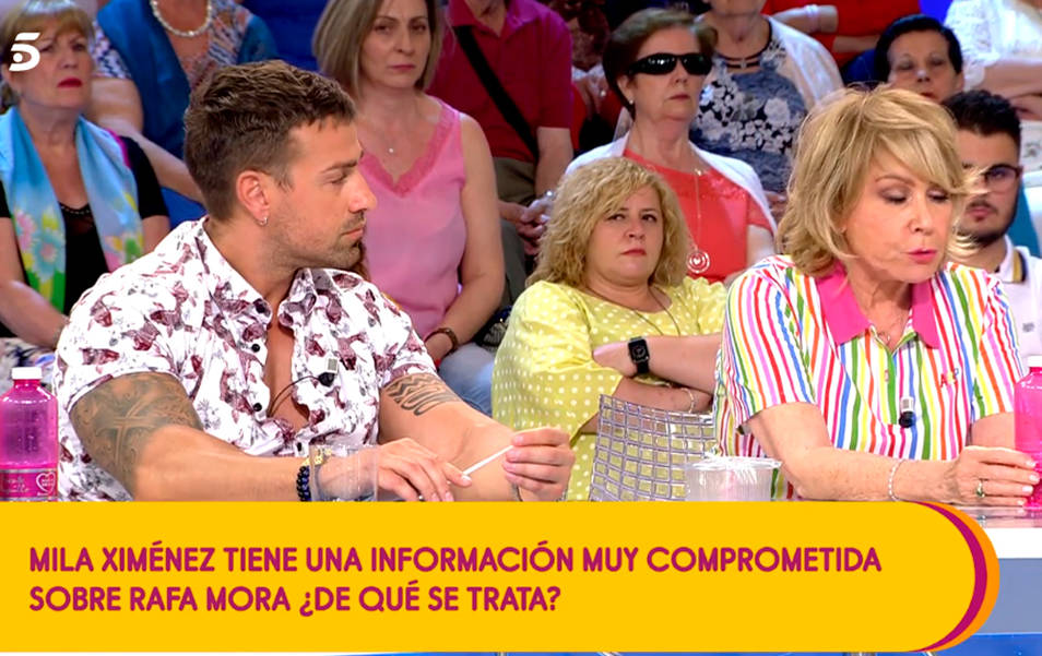 Mila Ximénez y Rafa Mora en Sálvame Mila Ximénez y Rafa Mora en Sálvame