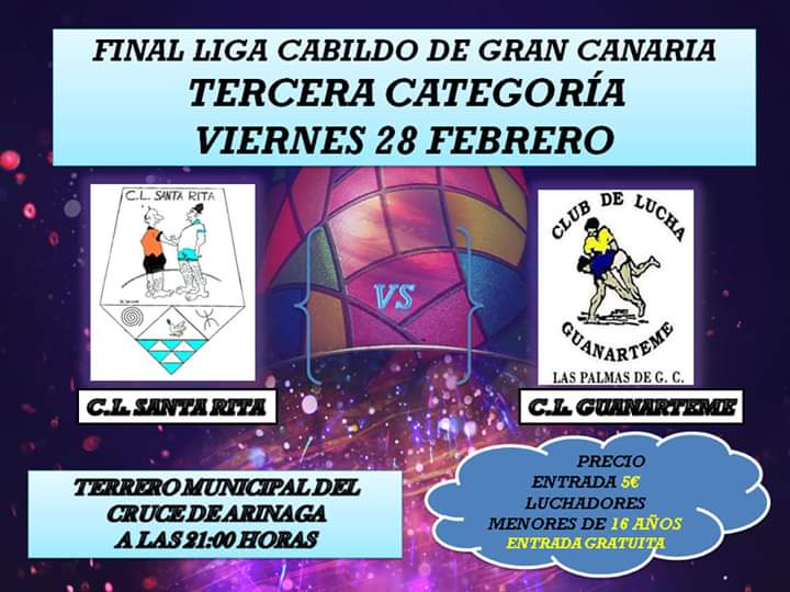 Cartel de la final de la Liga del Cabildo de Gran Canaria de lucha canaria