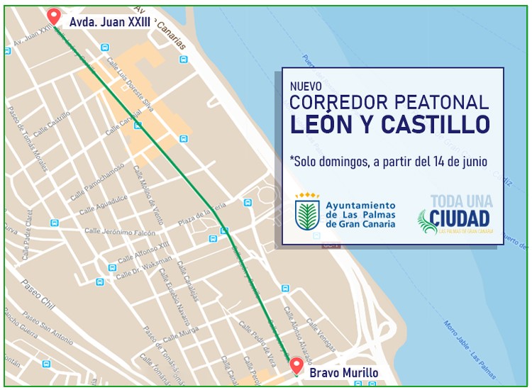 El Ayuntamiento habilita para el peatón la calle León y Castillo