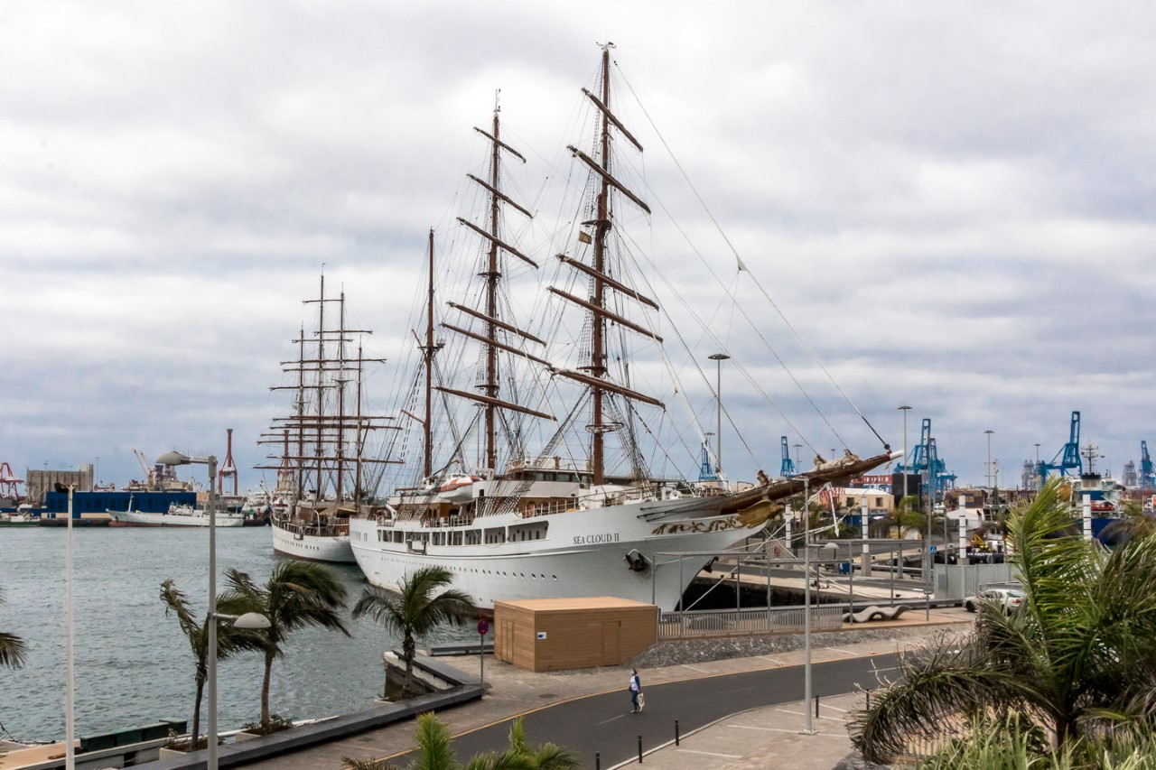 Sea Cloud y el Sea Cloud II. Muelle de Santa Catalina. Gran Canaria