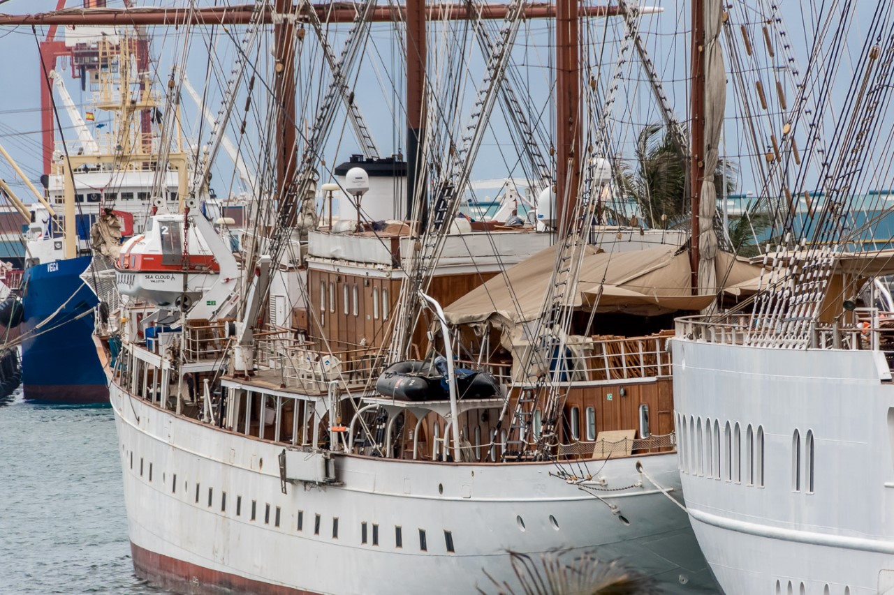 Sea Cloud y el Sea Cloud II. Muelle de Santa Catalina. Gran Canaria