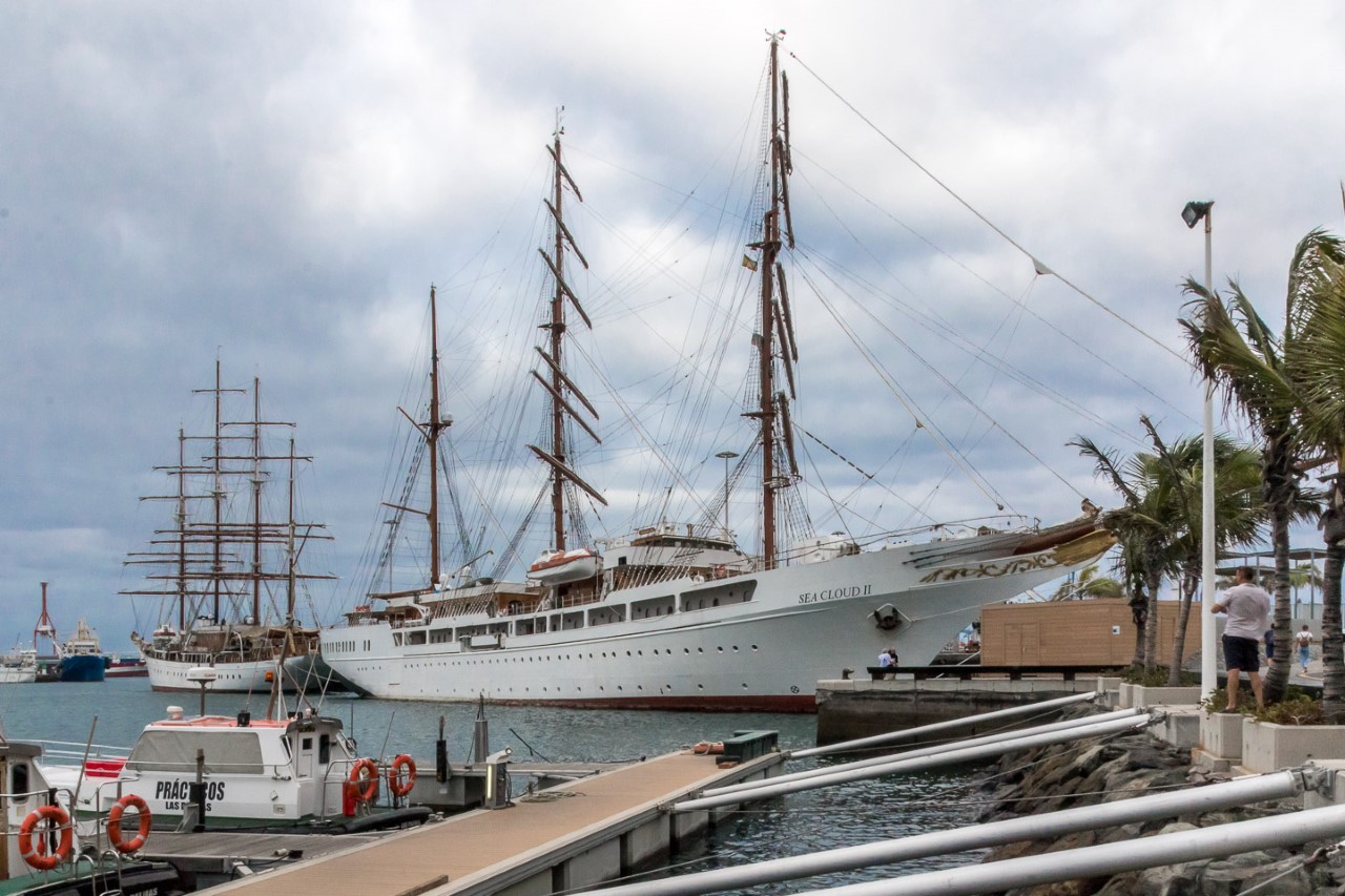 Sea Cloud y el Sea Cloud II. Muelle de Santa Catalina. Gran Canaria