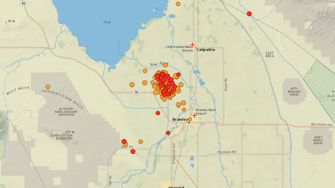 Enjambre de más de 240 terremotos en California. EEUU