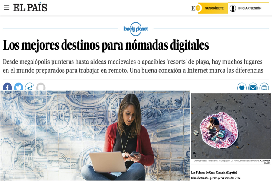 Lonely Planet incluye a Las Palmas de Gran Canaria entre los mejores destinos para los nómadas digitales Lonely Planet incluye a Las Palmas de Gran Canaria entre los mejores destinos del mundo para los nómadas digitales