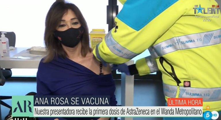 Ana Rosa se vacuna contra la COVID-19 Ana Rosa se vacuna contra la COVID-19