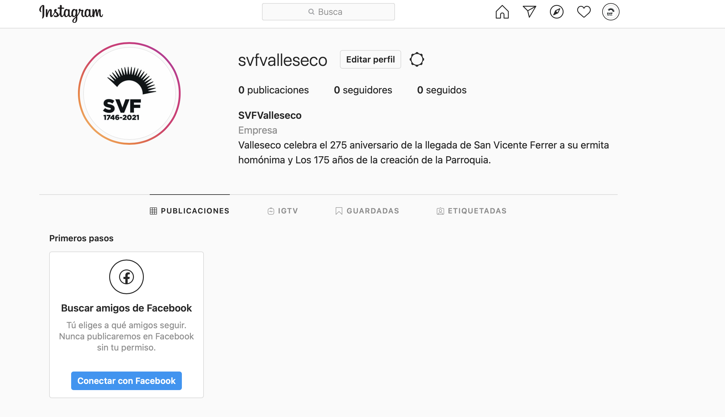 Perfil de Instagram del Ayuntamiento de Valleseco conmemorativas de San Vicente Ferrer en el municipio / CanariasNoticias.es