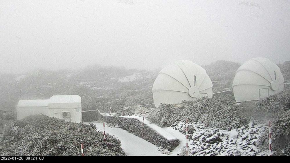 Nevada en el Roque de Los Muchachos en La Palma 