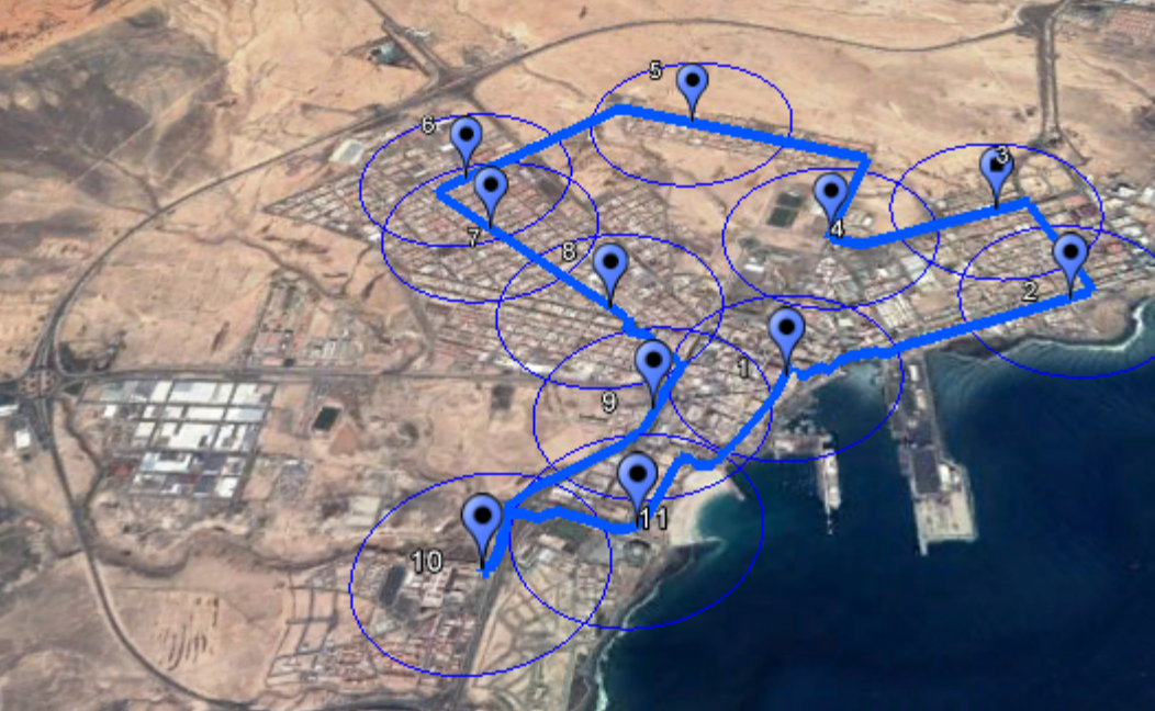 Mapa de la línea 2 de guaguas de Puerto del Rosario (Fuerteventura) / CanariasNoticias.es