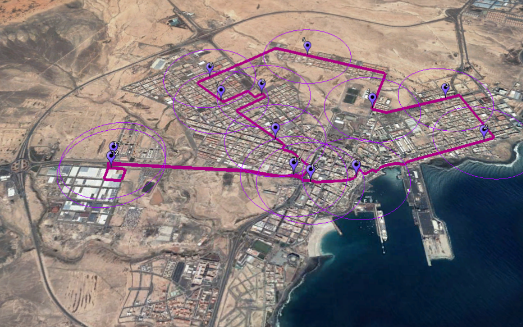 Mapa de la línea 3 de guaguas de Puerto del Rosario (Fuerteventura) / CanariasNoticias.es
