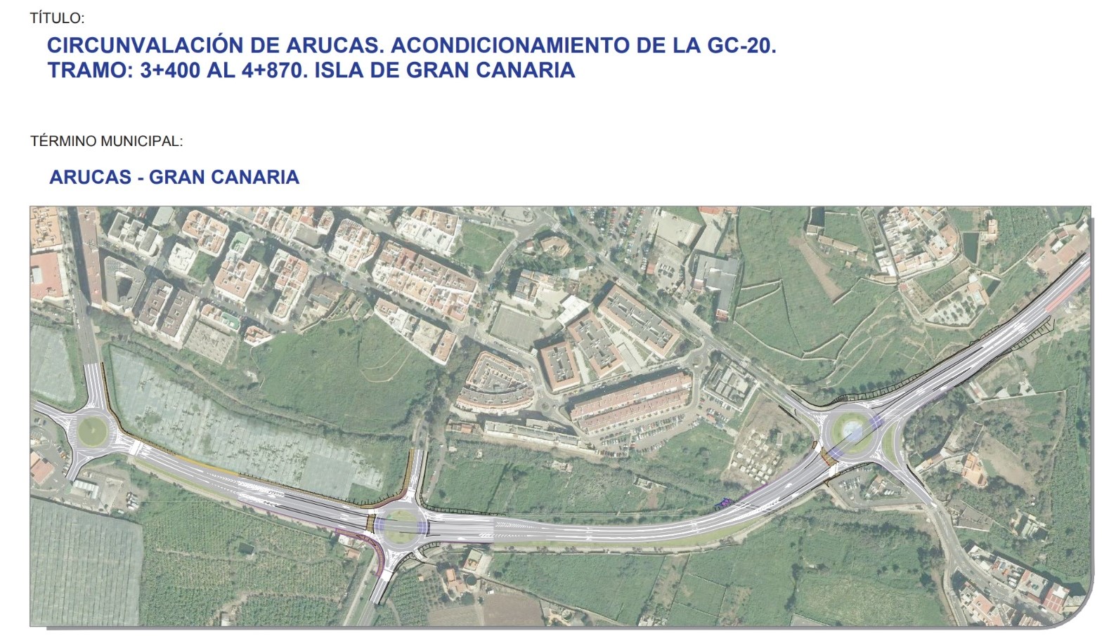 Plano de la obra de circunvalación de Arucas 