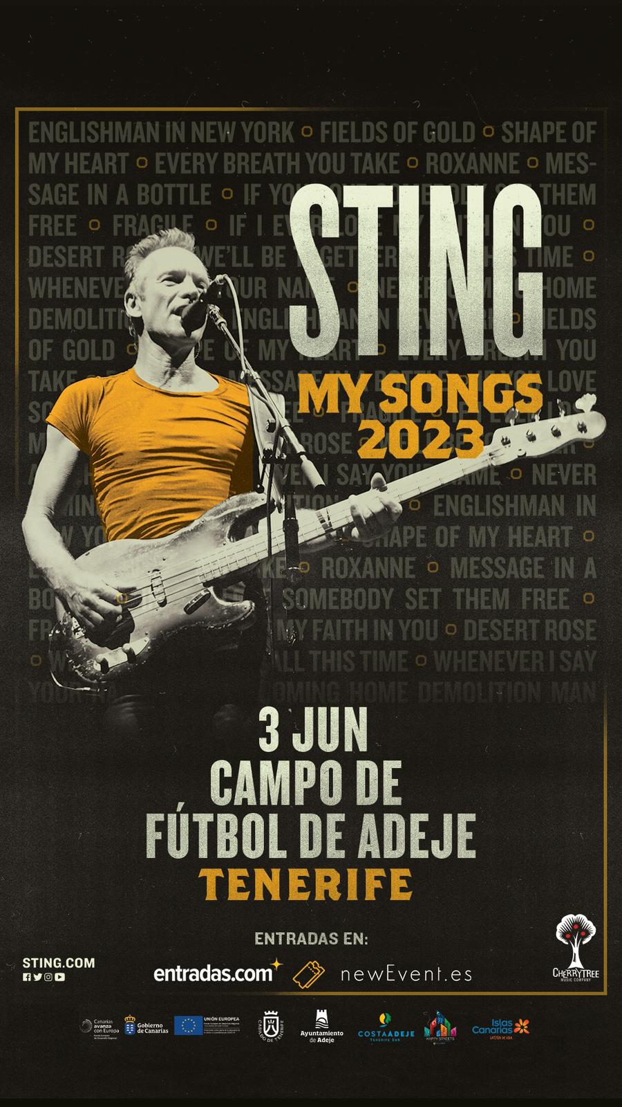 Gira "My Songs 2023" de Sting en Tenerife 