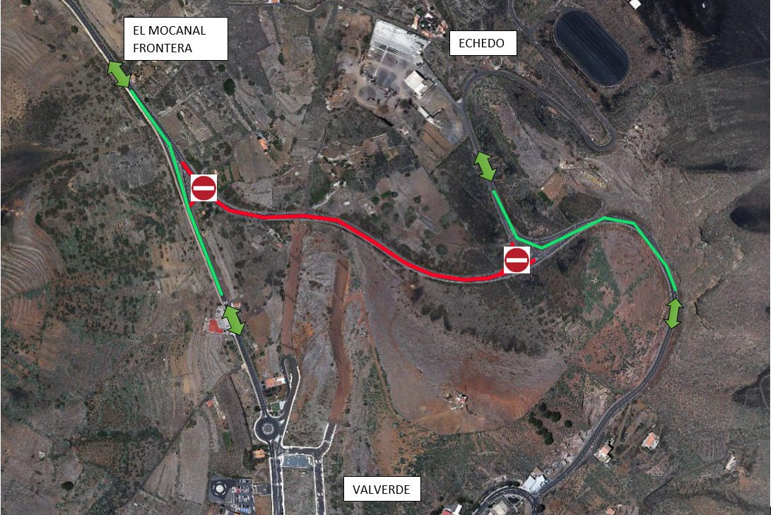 Imagen del corte de la carretera. El Fierro/ canariasnoticias.es Imagen del corte de la carretera. El Fierro/ canariasnoticias.es