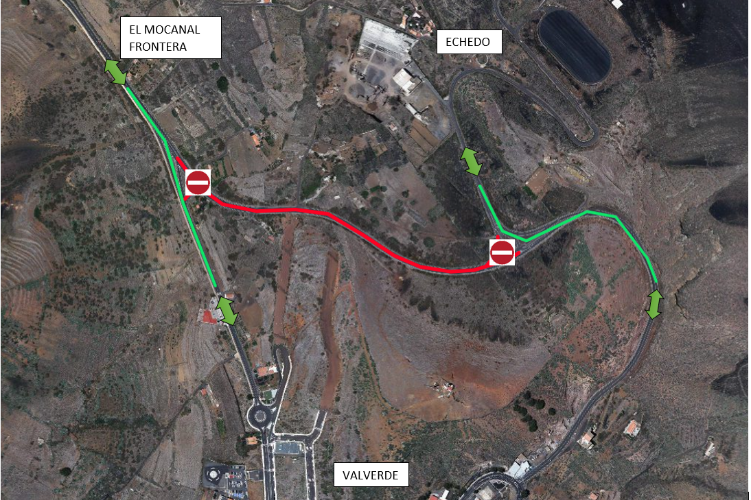 Imagen del corte de la carretera. El Fierro/ canariasnoticias.es