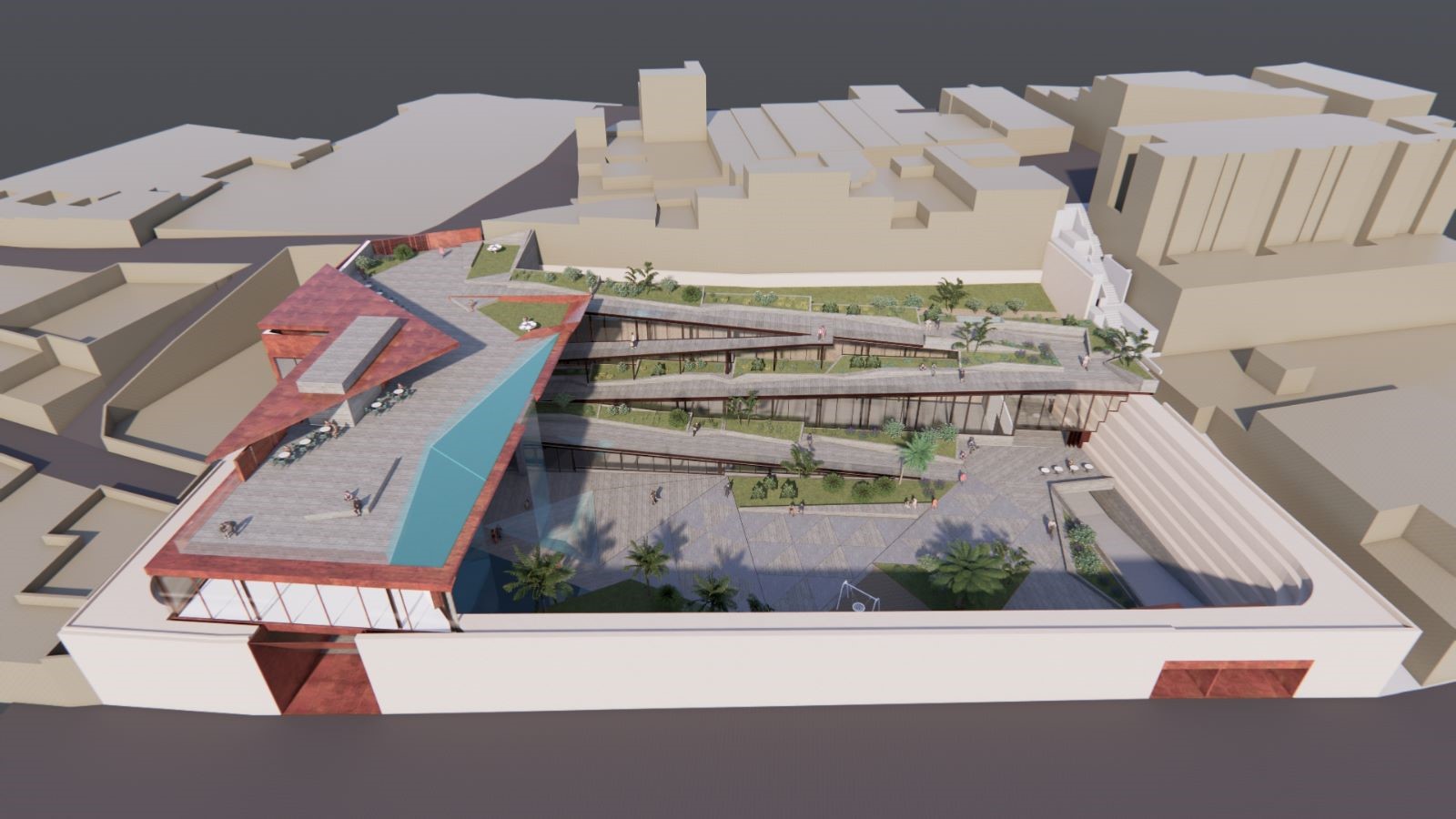 Representación del futuro parque urbano de Gáldar 