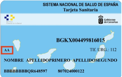 Tarjeta Sanitaria AA Tarjeta Sanitaria AA