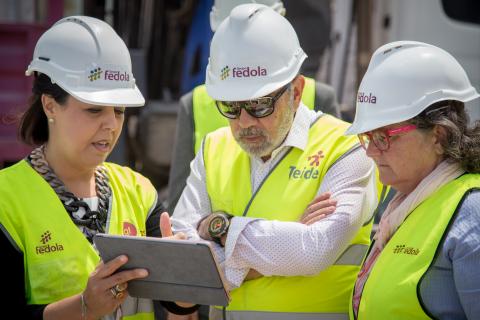 Visita del alcalde de Adeje en las obras de GF Victoria