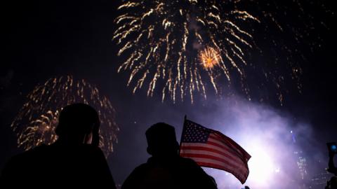 Fuegos artificiales durante el 4 de julio