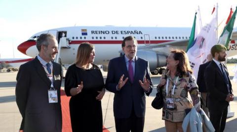 Mariano Rajoy a la llegada a Alemania