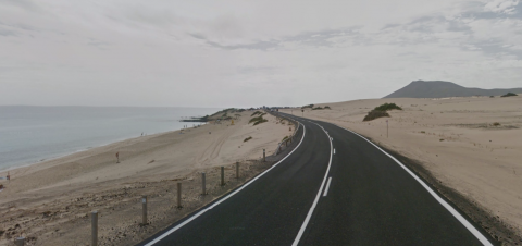 Carretera de las dunas de Corralejo