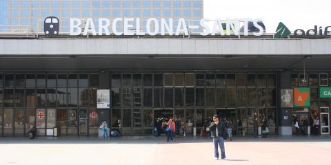 Fachada de la estación de Sants en Barcelona