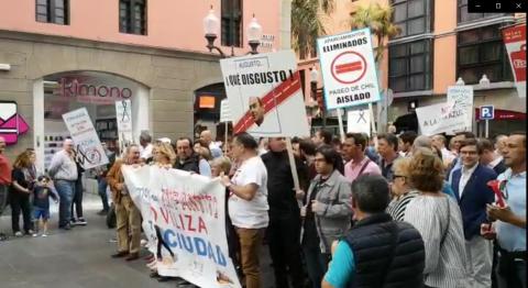 Manifestación contra los carriles bici de Las Palmas de Gran Canaria