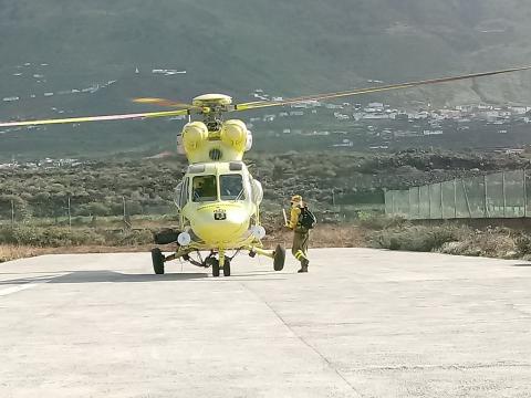 Simulacro de incendio forestal en La Palma Helicóptero del simulacro de incendio forestal en La Palma