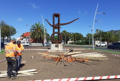 Trabajos del nuevo jardín canario en San Benito de La Laguna Trabajos del nuevo jardín canario en San Benito de La Laguna