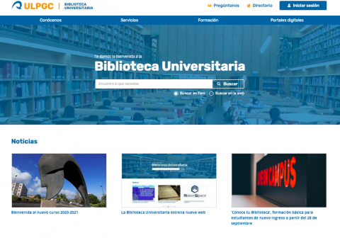 Web de la Biblioteca Universitaria de la ULPGC