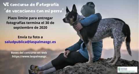 Cartel concurso fotográfico "De vacaciones con mi perro" Las Palmas de Gran Canaria