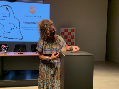 Un nuevo ídolo hallado en Firgas se suma a las colecciones de El Museo Canario Un nuevo ídolo hallado en Firgas se suma a las colecciones de El Museo Canario