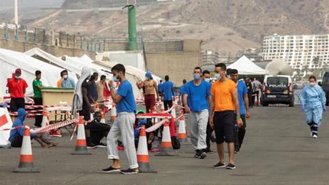 Inmigrantes en Arguineguín. Gran Canaria