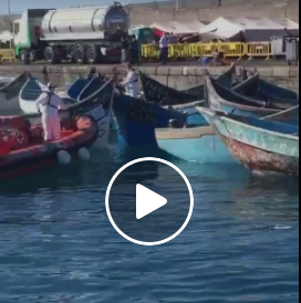 Pelea de inmigrantes en el muelle de Arguineguín. Gran Canaria Pelea de inmigrantes en el muelle de Arguineguín. Gran Canaria