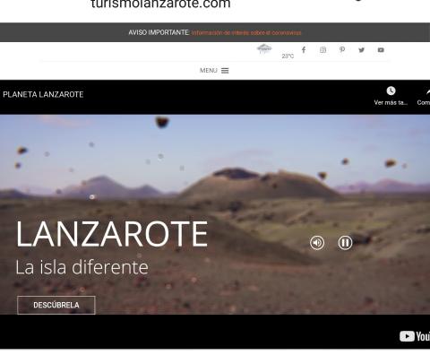 Web promocional de Turismo Lanzarote