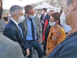Grande Marlaska, López Aguilar, Onalia Bueno en Arguineguín. CanariasNoticias.es Grande Marlaska, López Aguilar, Onalia Bueno en Arguineguín. CanariasNoticias.es