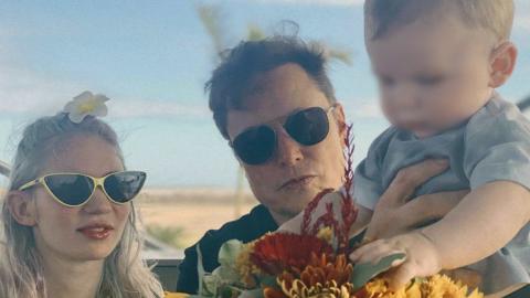 Elon Musk, Grimes y su hijo X AE A-Xii