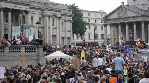 Protestas en Londres contra el confinamiento y la vacunación contra Covid-19 Protestas en Londres contra el confinamiento y la vacunación contra Covid-19