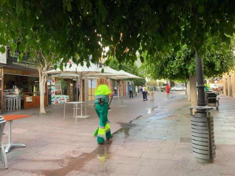 Limpieza de choque en la Zona Comercial Abierta de San Gregorio en Telde / CanariasNoticias.es