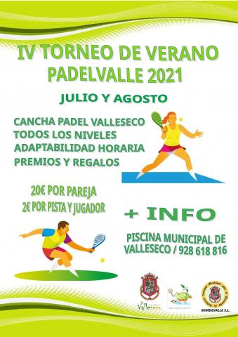 Valleseco abre la inscripción para la IV Liga de verano Pádel Valle Valleseco abre la inscripción para la IV Liga de verano Pádel Valle