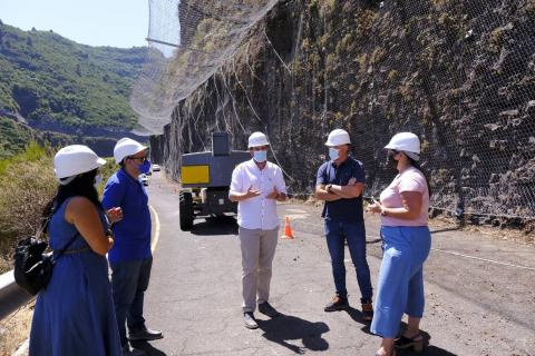 Visita a las obras de la carretera LP-1en el barranco de Gallegos / CanariasNoticias.es