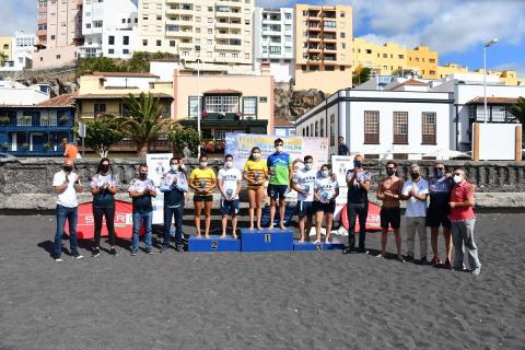 Podio Octava Travesía a nado Isla de La Palma/ canariasnoticias Podio Octava Travesía a nado Isla de La Palma/ canariasnoticias