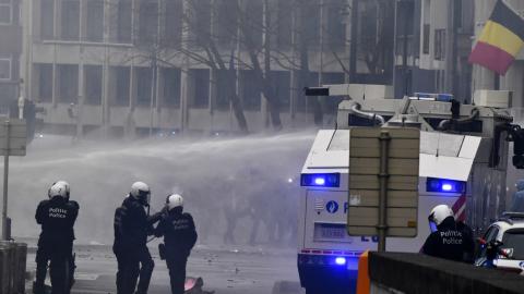 Protestas en Bruselas por las restricciones sanitarias
