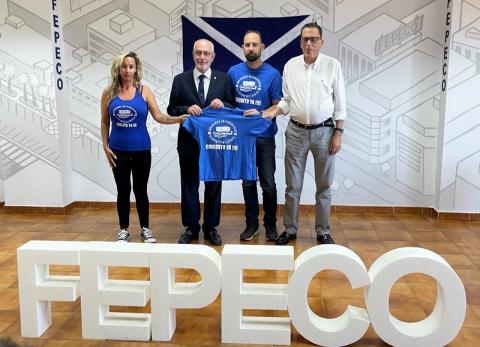 Oscar Izquierdo, presidente FEPECO, Luís Alonso, empresario asociado a FEPECO; Lourdes Chamdas y Rubén Marrero de la QCVT 