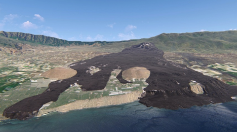 Zona de plataneras afectadas por el volcán de La Palma